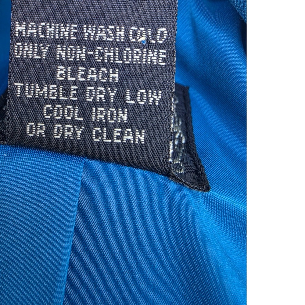 Lucky Brand Teal Blue Velvet Blazer Jacket Single Button Size L Cotton Blend - Picture 6 of 12